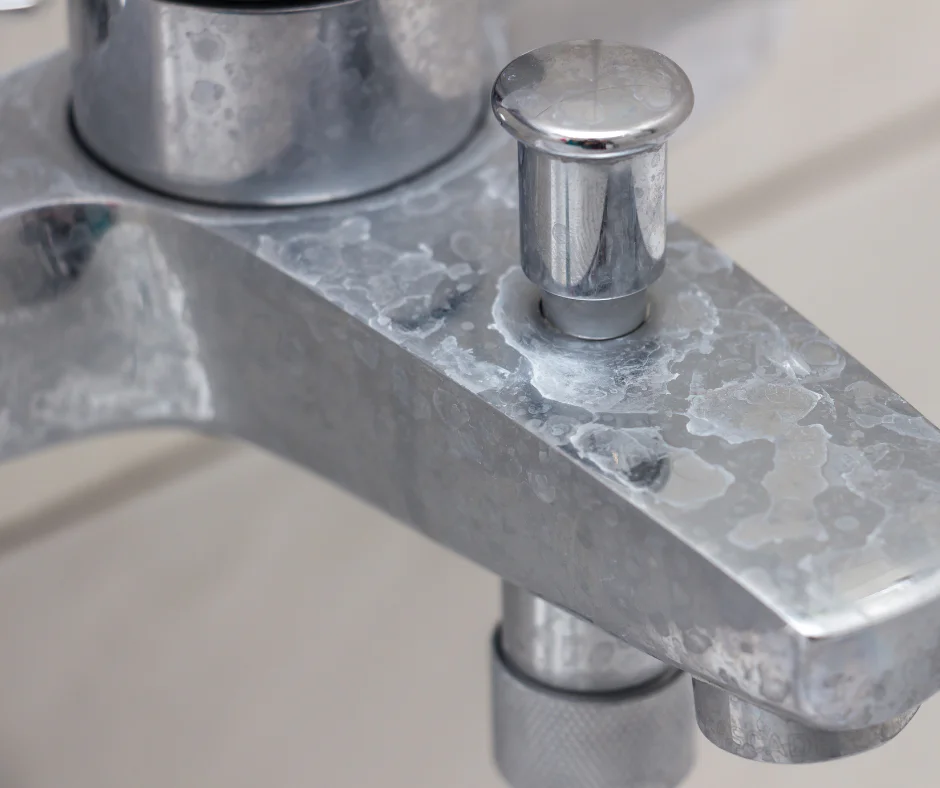 Tap covered in limescale